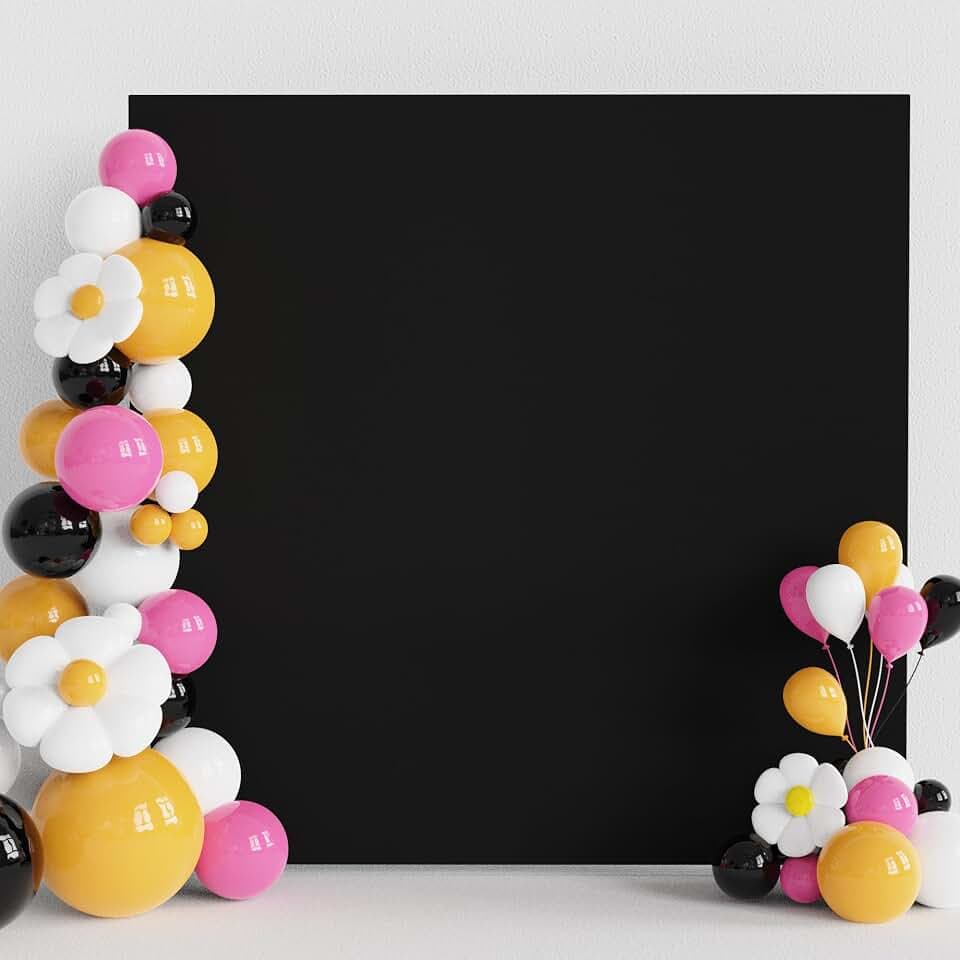 Wokceer Square Backdrop Cover Black Square Wedding Arch Cover, 6.6x6.6FT