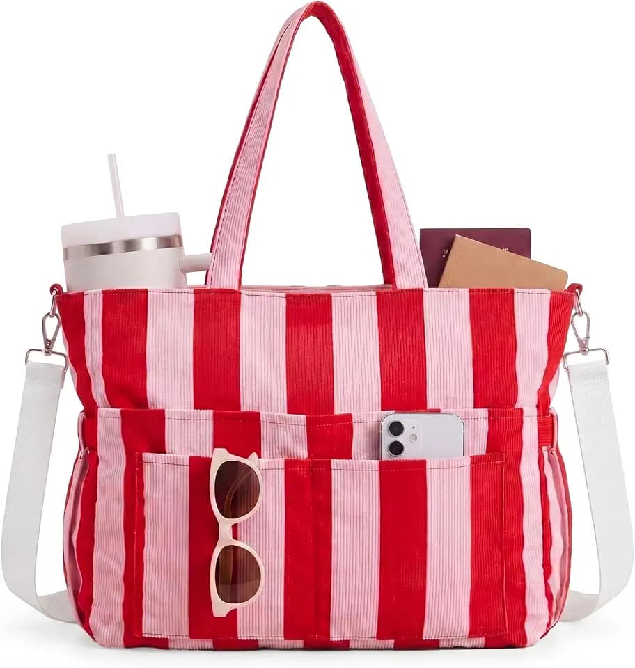 Kacctyen Corduroy Tote Bag for Women