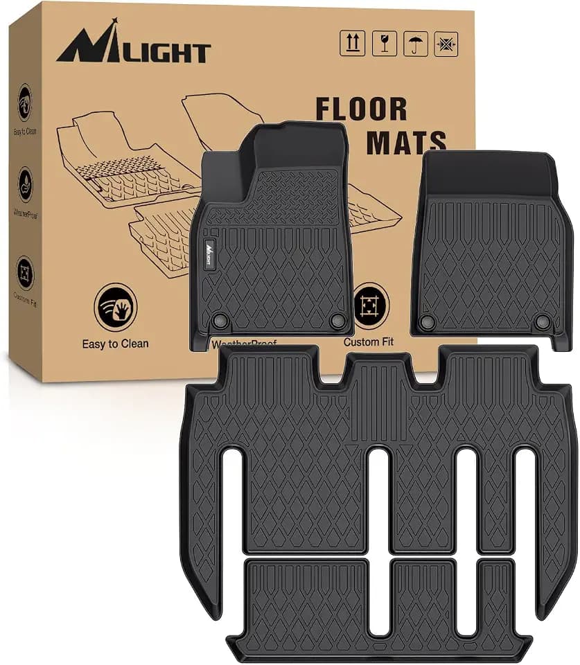 Nilight TPE Floor Mats for Tesla Model X 7 Seat 2022 2023 2024 2025 2026