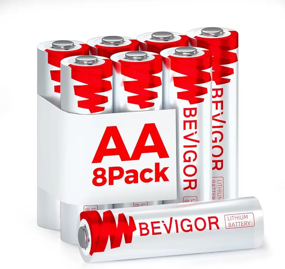 BEVIGOR Lithium Batteries AA Size 8 Pack, Long-Lasting 1.5V Double A Power