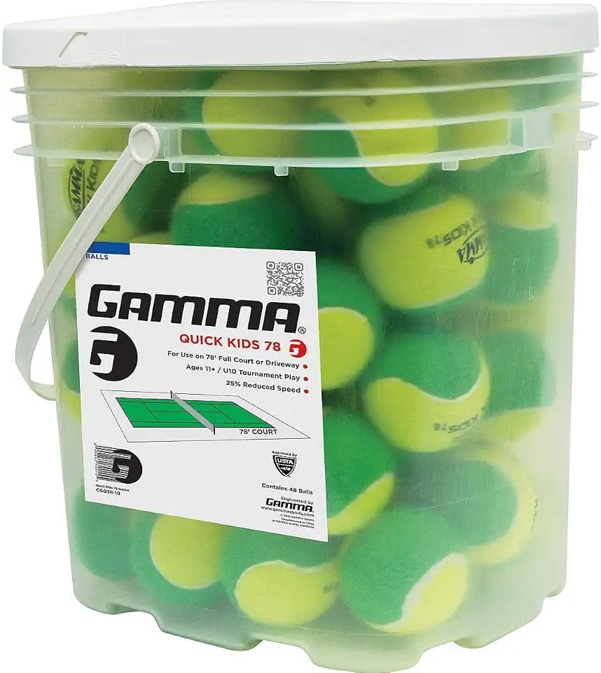 GAMMA Beginner Child or Adult Training (Transition) Practice Tennis Balls: Orange 60 or Green 78 Dot (25%-50% Slower Ball Speed) - 12, 36, 48, 60 Pack Sizes