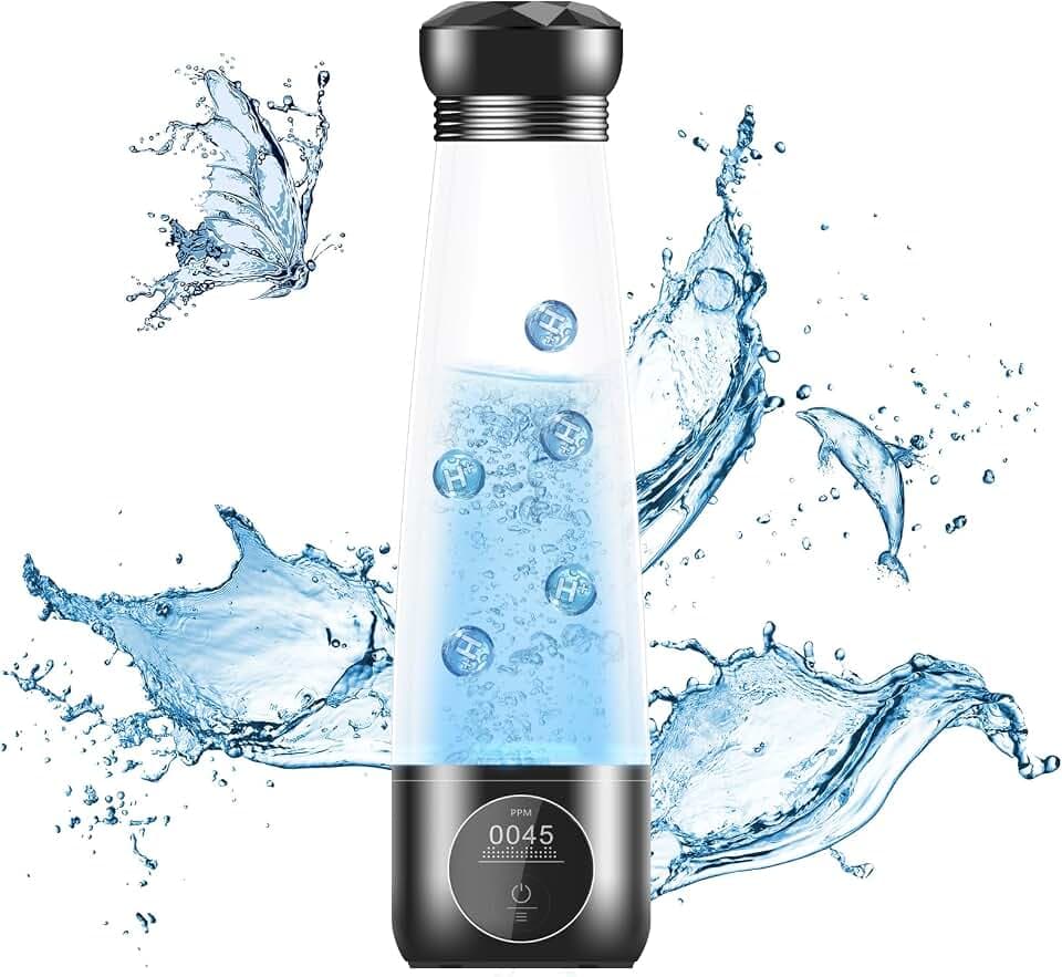 Dobaly 2024 Wasserstoff Wasserflasche 5th Generation H6 Pro 5500ppb in 10 Min Hydrogen Water Bottle Wasserstoff Generator Flasche mit SPE PEM Technologie Wiederaufladbar Tragbar