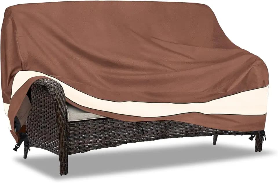 3-Seater Patio Sofa Covers, Outdoor Couch Cover Fits up to 85"W x 38"D x 35"H, Heavy Duty Waterproof Patio Furniture Covers,Brown