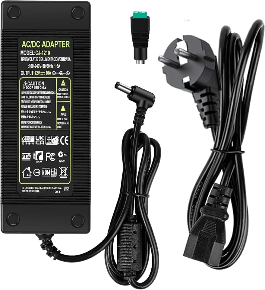 GPJYD 120W Netzteil 12V 10A, AC 100-240V auf 12V DC LED Trafo Adapter