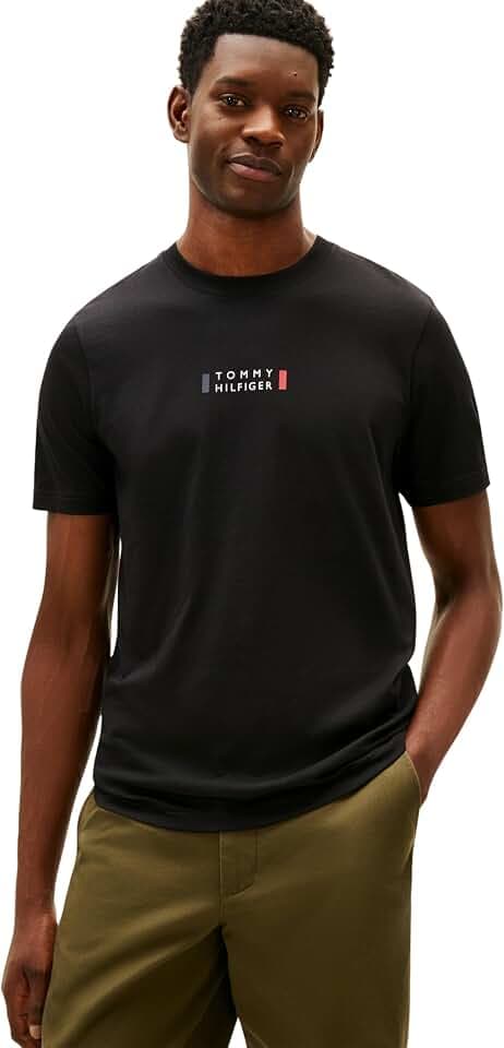 Tommy Hilfiger Herren Brand Love Small Center Tee Mw0mw41453 S/S T-Shirt (1er Pack)