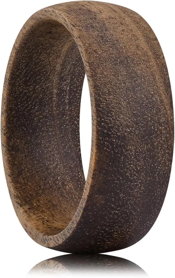 King Will Wooden Wedding Band for Men Women Black/Brown Wood Inlay