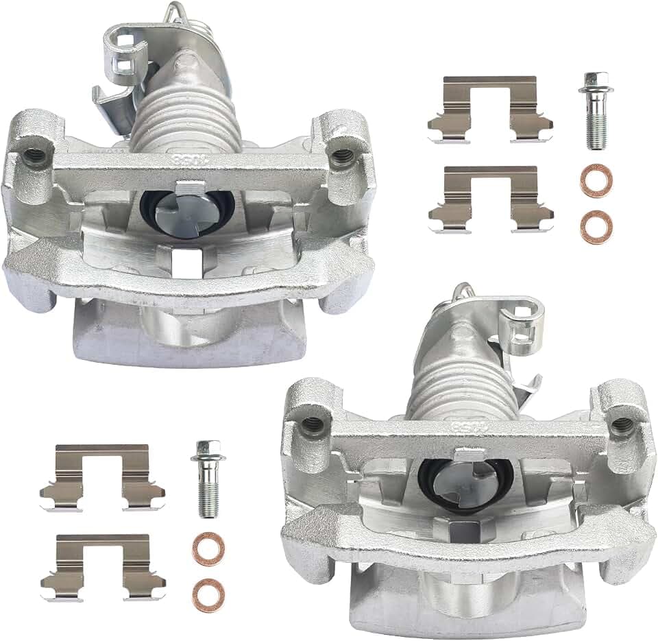 Autoround 18B5010 18B5011 Rear Disc Brake Caliper Assembly with Bracket fit for 11-13 Chevy Impala/ 14-16 Impala Limited, 05-09 Buick LaCrosse/Allure, 04-08 Pontiac Grand Prix, Both Driver Passenger