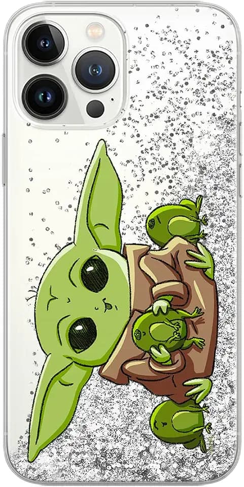 ERT GROUP Handyhülle für Apple iPhone 12 Mini Original und offiziell Lizenziertes Star Wars Muster Baby Yoda 014 optimal an die Form des Handy angepasst, mit Glitter Overflow Effekt