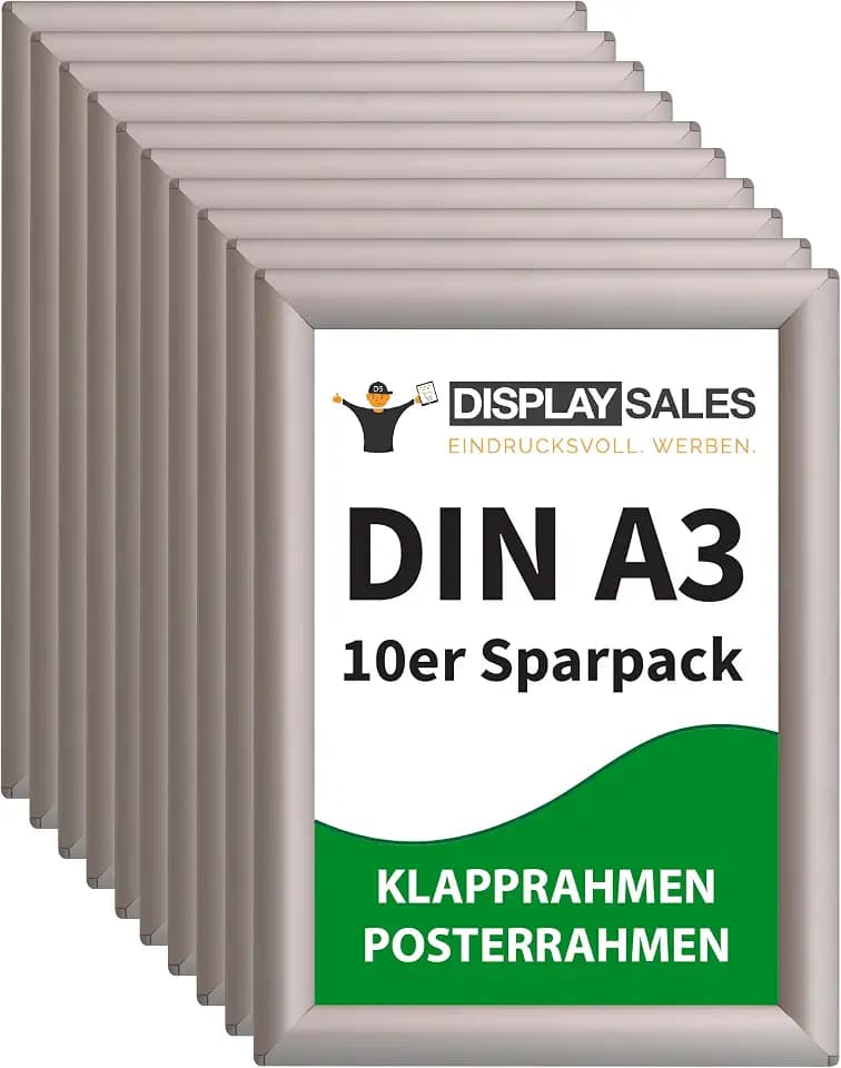 Klapprahmen DIN A3 silber 25 mm Aluminium 10er Sparpack