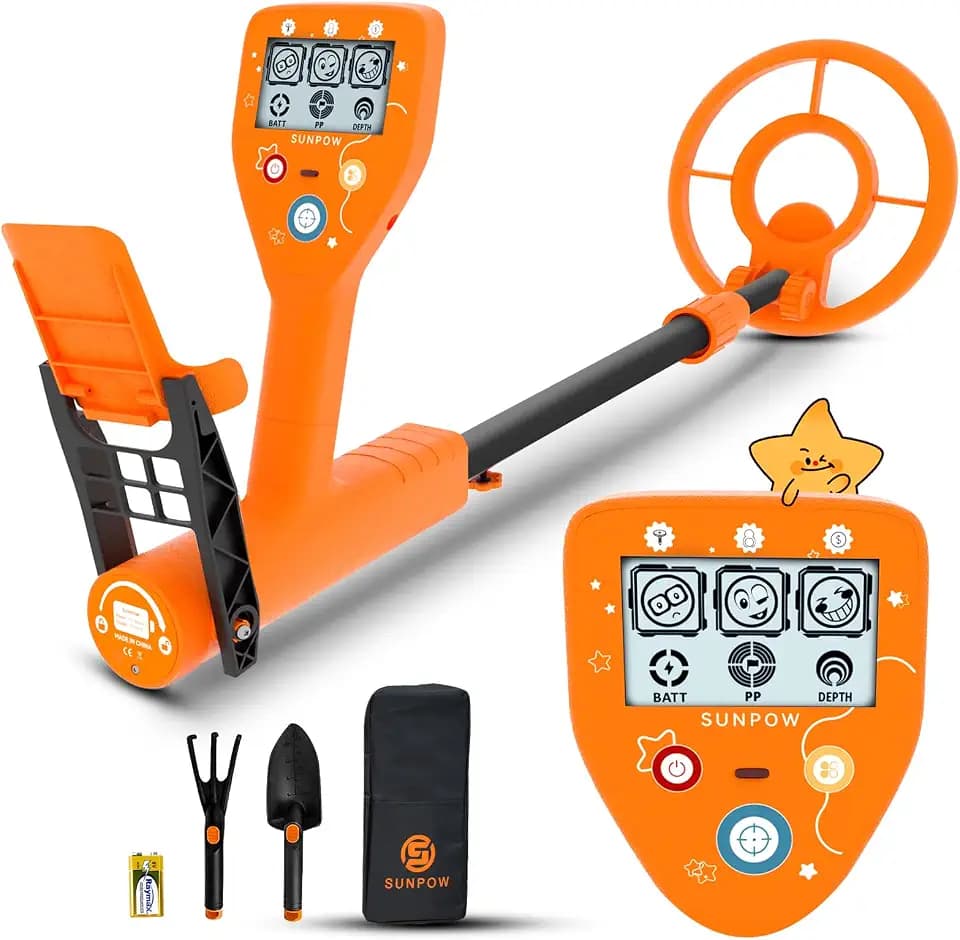 SUNPOW Metal Detector for Kids, Lightweight Waterproof Gift for Ages 8-12