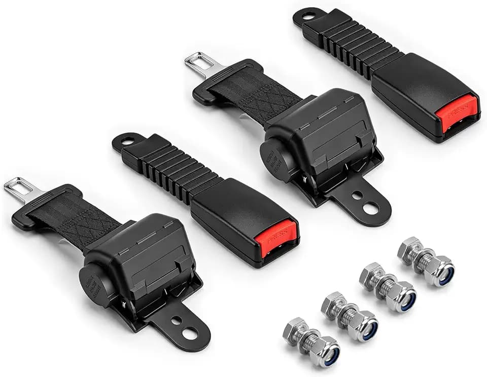 CLUBRALLY Golf Cart Seat Belts, 40" Retractable Universal Seat Belts Kit for Club Car EZGO Yamaha 2 Set/4 Set