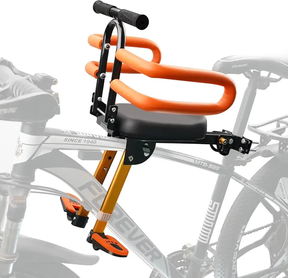 Child Bike Seat for Adult Bike,Retractable Baby Bike Seat Front Mounted for Children 2-6 Years Old