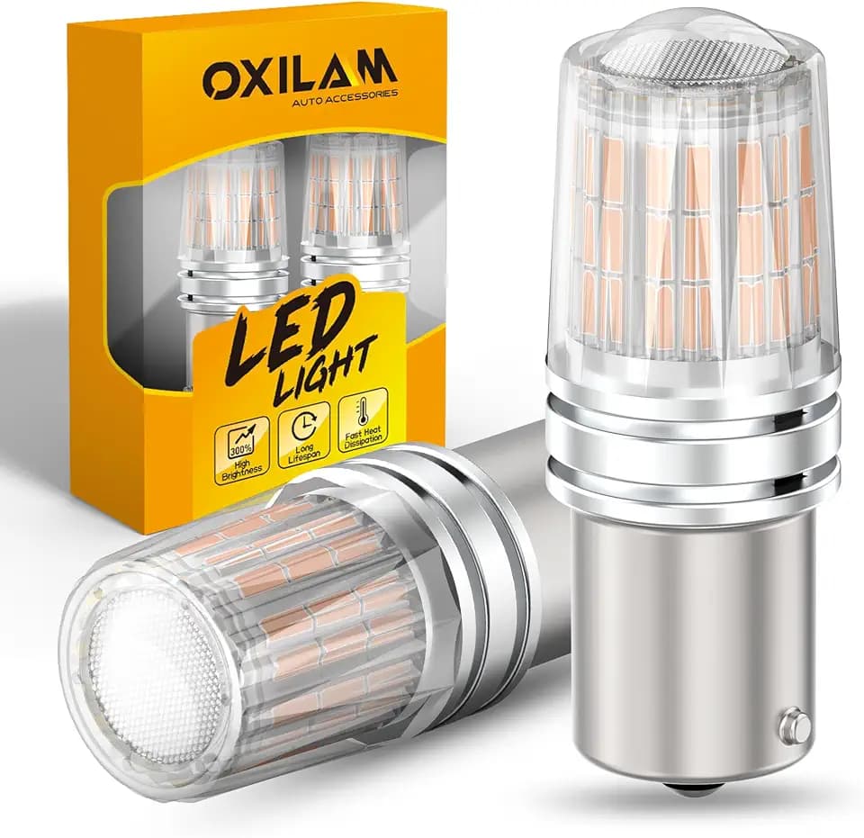 OXILAM 1156 LED Bulb Amber Yellow, 600% Brighter 7506 BA15S P21W Turn Signal Lights, LED Blinker Replacement for Front Rear Signal Lights