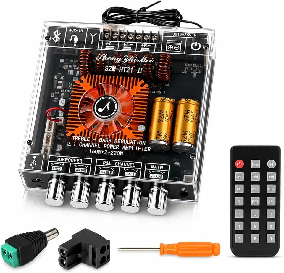 HT21-II 2.1 Channel Bluetooth 5.1 Amp Board, TWS, 160W x 2 + 220W