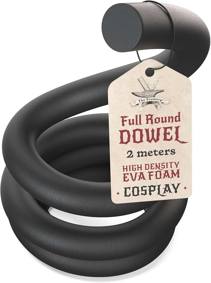 The Foamory Black EVA Foam Dowel - Full Round 5mm x 2M Length Craft Stick