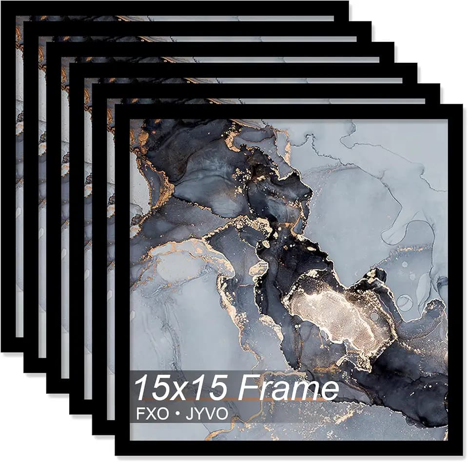 Fxojyvo 15x15 Frame Set of 6 for Picture Photo Poster Square Wall Mount