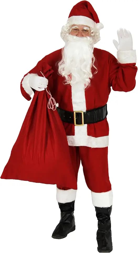 Foxxeo dunkelrotes Weihnachtsmannkostüm Gr S - XXXXL, Größe:XXXXL