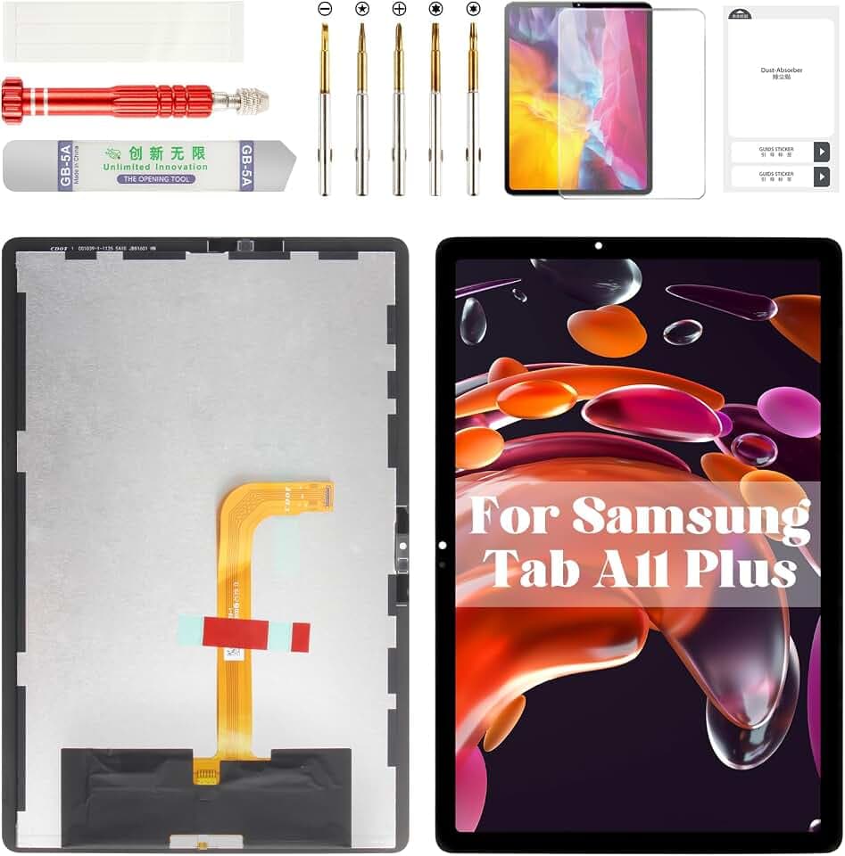 for Samsung Tab A11 Plus Screen Display for Samsung Tab A11 Plus LCD Digitizer for Galaxy SM-X230 Screen Replacement Touch Assembly SM-X236B Black 11"
