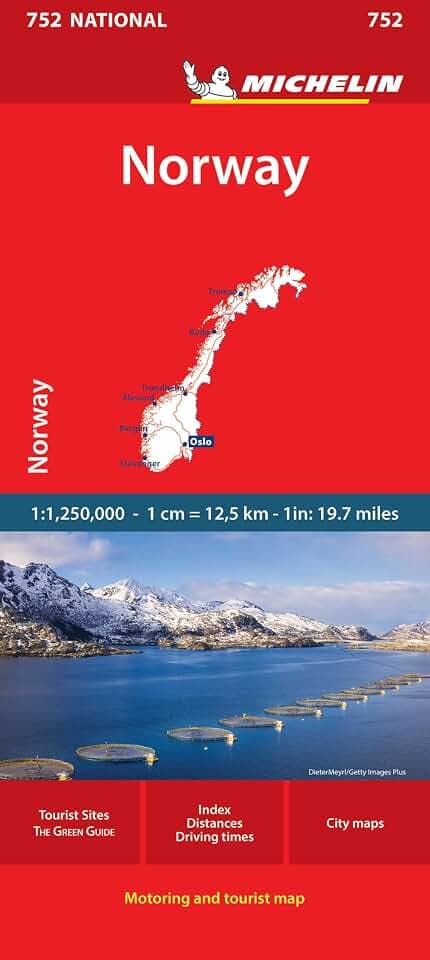 Michelin Norwegen: Straßen- und Tourismuskarte 1: 1 250 000 (MICHELIN Nationalkarten)