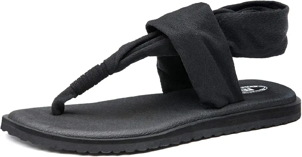 Ranberone Women's Yoga Mat Flip Flops Casual Flat Summer Beach Sandals
