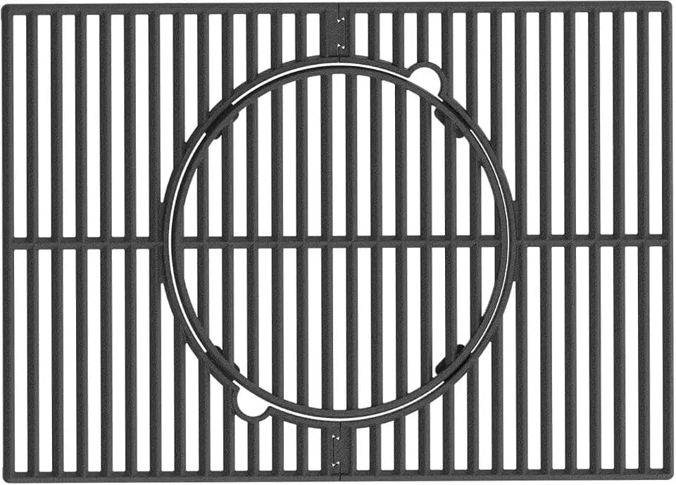 Monument Grills Outdoor Round BBQ Porcelain-Coated Cast Iron Cooking Grate Replacement for M300, M400M, Mesa305, Mesa325, Mesa400MF, Mesa420MF, Perfect for Pizza Stone and Pan, 16.3×24 Inch, 3-Pack
