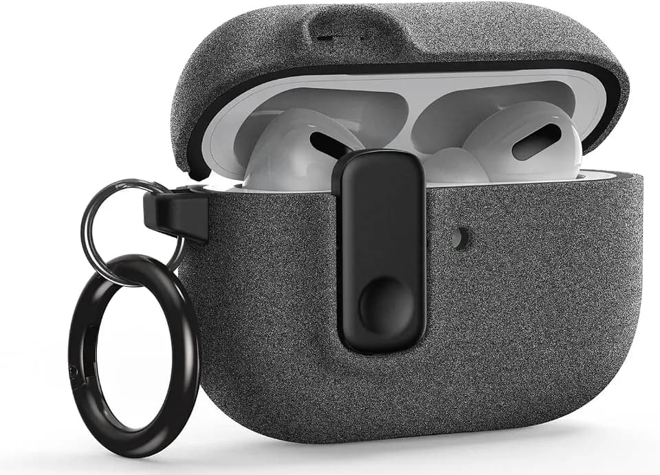 VRS Design Modern Lock for Apple AirPods Pro 3rd Generation Case (2025) – Sleek Protective Style with Locking Security Compatible with Airpods Pro 3 (Sand Stone)