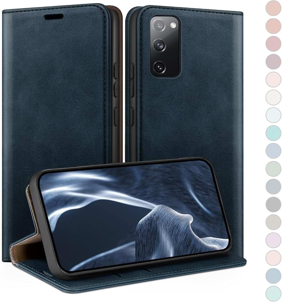 HUOUH für Samsung Galaxy S20 Hülle mit RFID Schutzhülle aus Lederhülle Handyhülle,Kartenfach Leder ständer Handy hülle,360 Grad Schutz Cover für Samsung S20 Klapphülle Wallet Case Dunkelblau