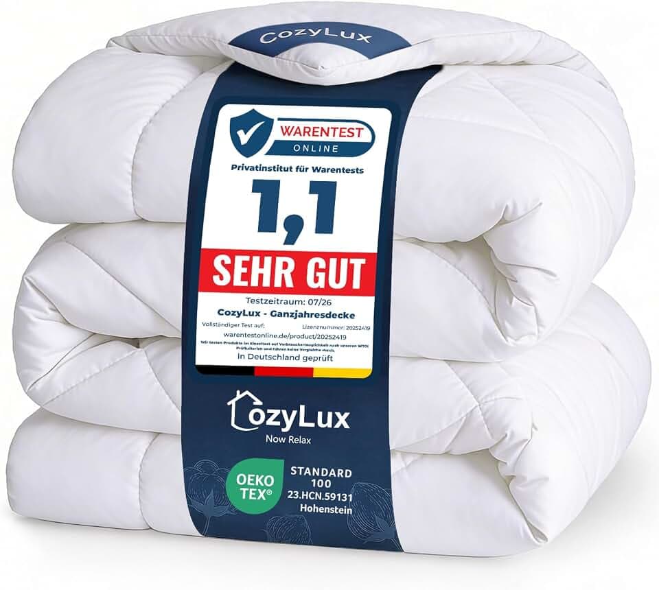 CozyLux Bettdecke 200x220 cm Weiß für 4 Jahreszeiten