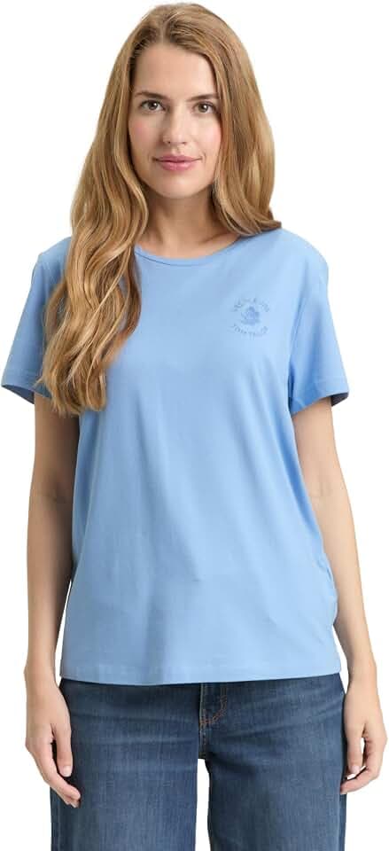 TOM TAILOR Damen T-Shirt mit Blumen-Stickerei