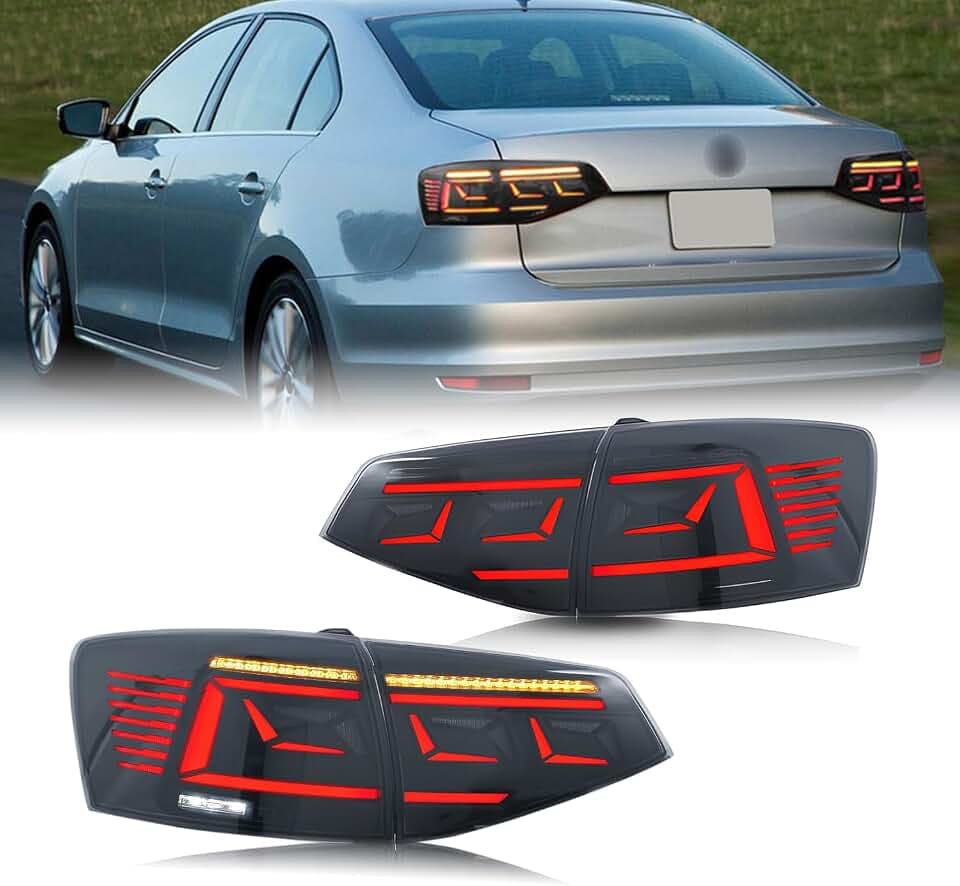 HCMOTIONZ Tail Lights for 2015-2018 VW Jetta MK6 Sedan Sequential Lamps