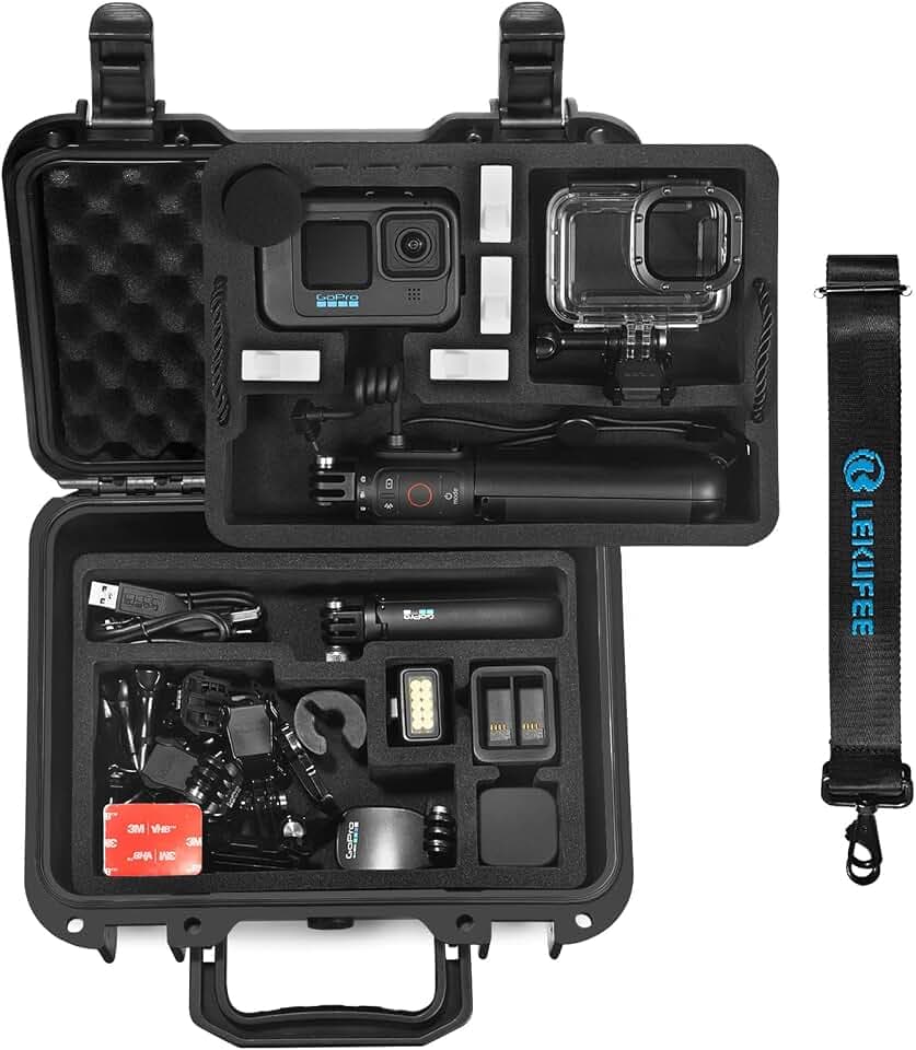 Lekufee Waterproof Hard Case Compatible with Gopro Hero 13/12/11/10/9/8,LIT Hero,Hero 4K,Media Mod/Gopro Volta/Creator Edition/Action Camera and Accessories(Case Only)