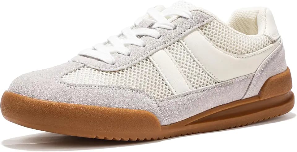 IDIFU Womens Fashion Sneakers Casual Comfortable Mesh Lace Up Tennis Shoes