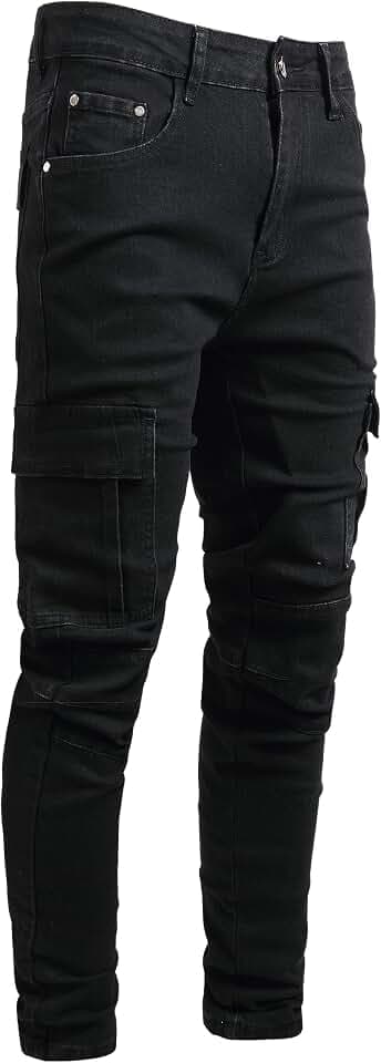 Herren Slim Fit Stretch Jeans Zerrissene Röhrenjeans für Männer, Distressed Destroyed Regular Straight Leg Fashion Comfort Flex Waist Jeanshose, Teenager Lässige Mode Skinny Cargo Designer Denim Hose