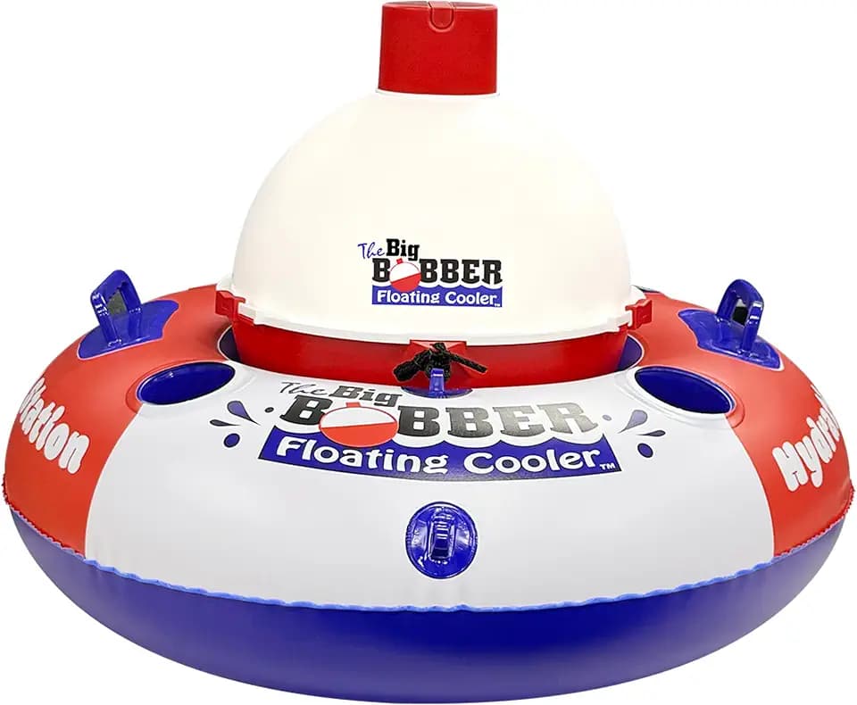 Hydration Station Float and Big Bobber Floating Cooler Bundle, Durable Inner Tube with Cup Holders & Mesh Bottom, Portable Drifter Cooler, Keeps Drinks Cold for Tubing, Boating & Outdoor Fun