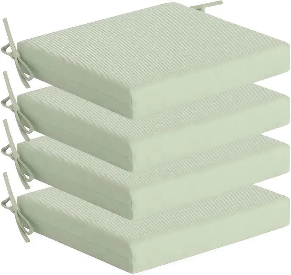 Outdoor Chair Cushions Set of 4, 20x20x3.1 in, Sage Green