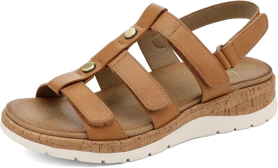 UBFEN Womens Comfortable Walking Sandals with Arch Support
