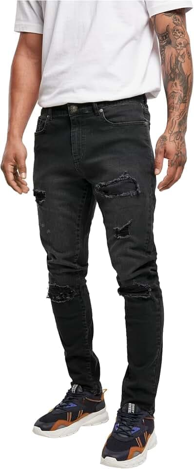 Urban Classics Herren Heavy Destroyed Slim Fit Jeans