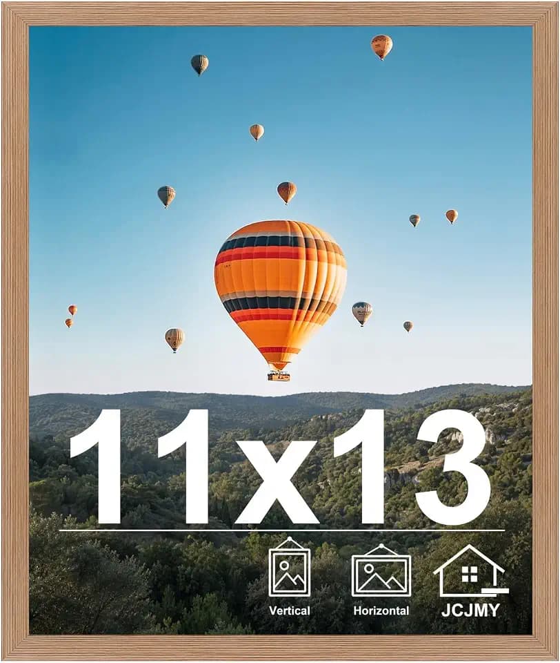JCJMY 11x13 Picture Frame Rustic Brown for Wall Hanging, Wall Mounting Horizontally or Vertically, 11 x 13 Wall Gallery Poster Photo Frame with Shatter Resistant Plexiglass, Rustic Brown