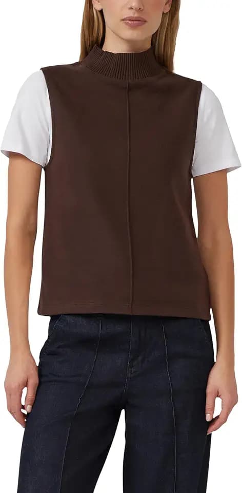 s.Oliver Damen Sweatshirt – ärmellos, Stehkragen, Regular Fit