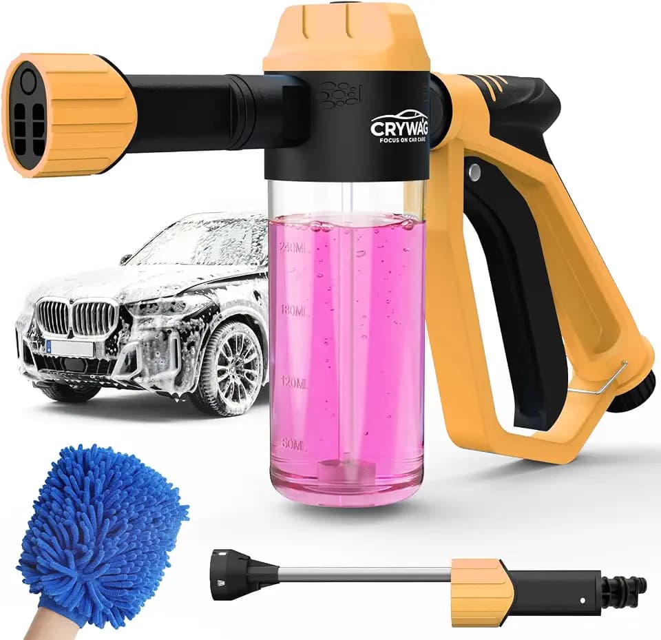 Car Wash Foam Gun, with Microfiber Wash Mitt, Extra Nozzle