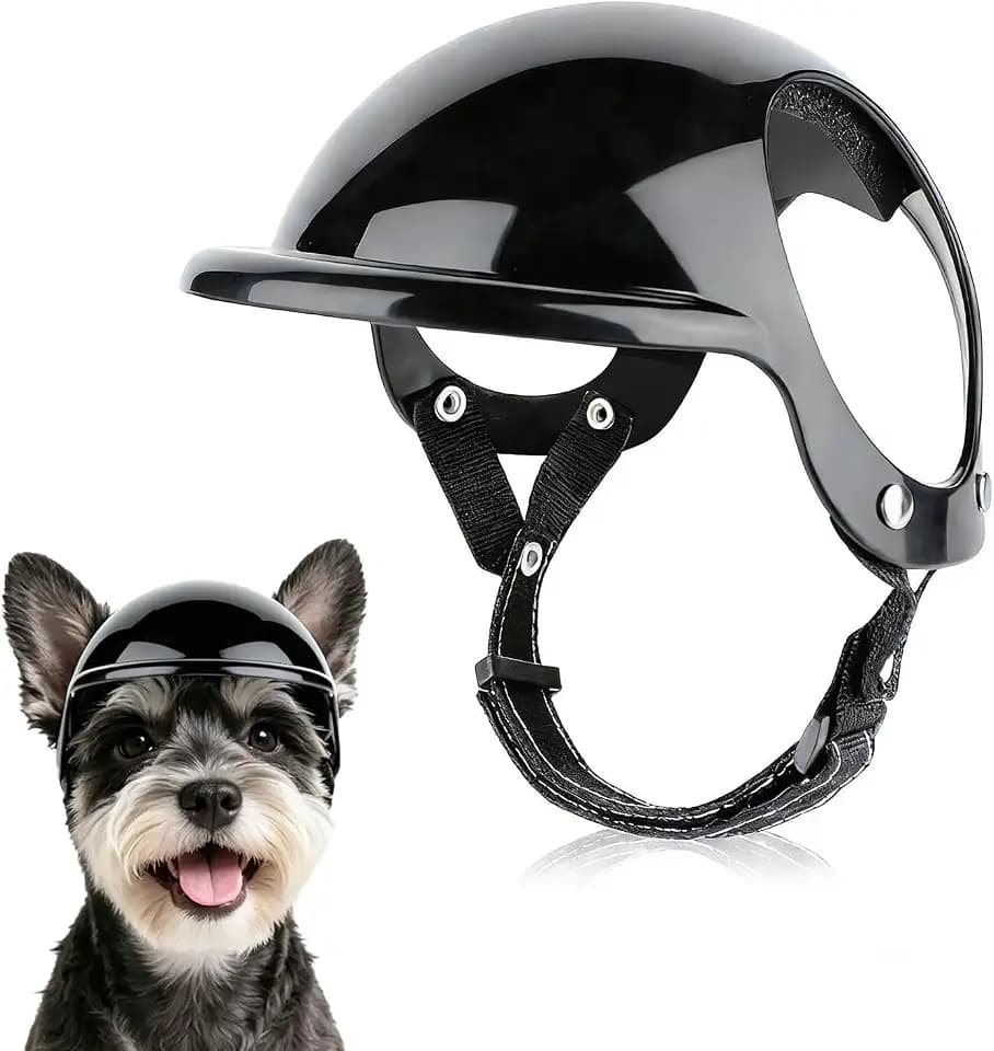 LESYPET Dog Helmet for Small Dogs, Dog Motorcycle Helmet with Ear Hole Design, Adjustable Pet Hard Hat for Walking/Riding/Driving, Small