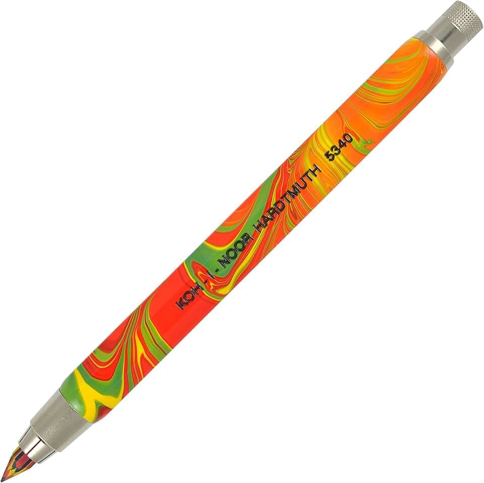 KOH-I-NOOR Fallbleistift/Druckbleistift Aus Metall Mit Minenspitzer | Minenstärke 5.6mm - Magic (Bunt) | Regenbogenstift
