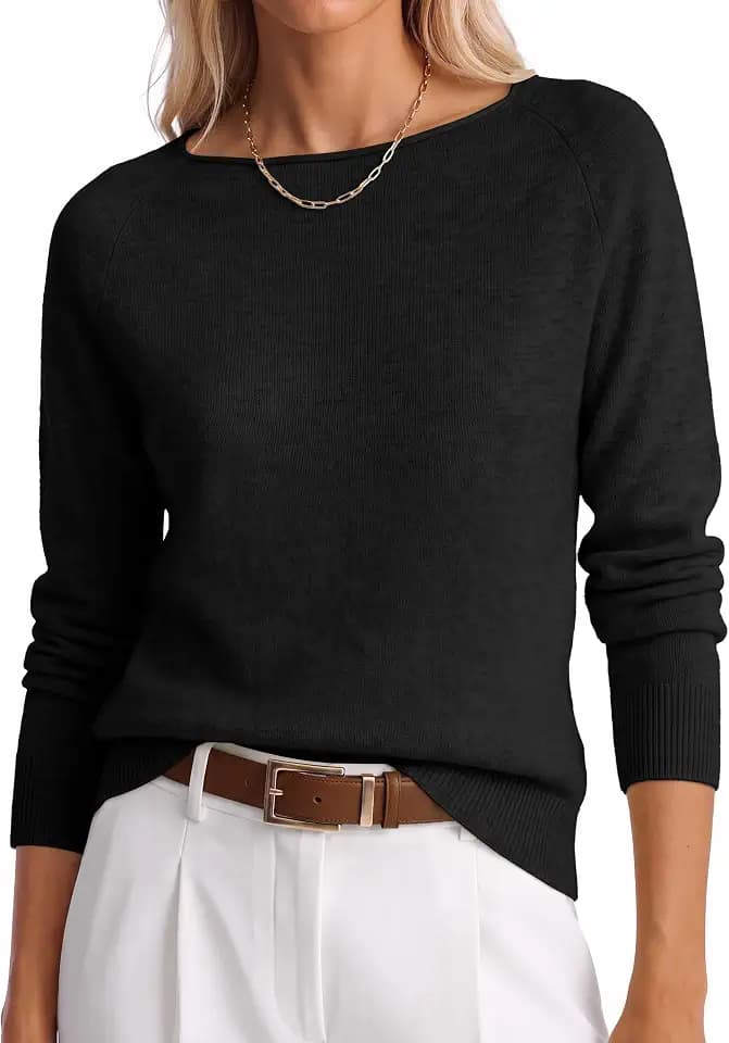 ANRABESS Women Long Sleeve Rolled Neck Fall Lightweight Sweaters Top