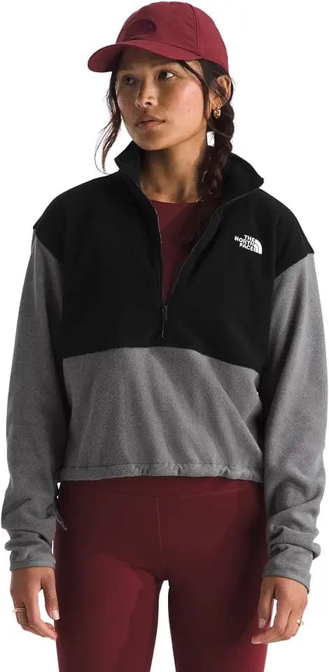 THE NORTH FACE Women's Glacier Fleece Half Zip Short Jacket | Pullover With Zip Pockets & Stretch on Collar, Cuffs & Hem