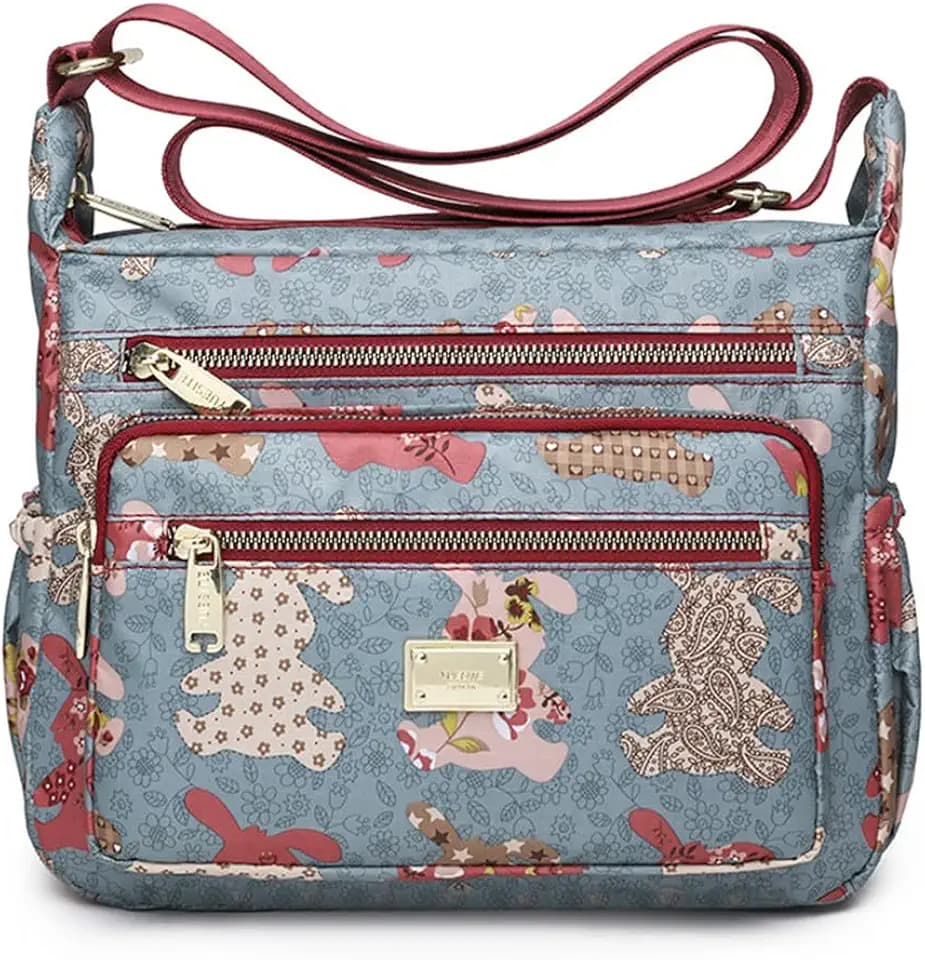 Crossbody Bags for Women Multi Pocket Shoulder Bag Waterproof Nylon Messenger Purses and Handbags