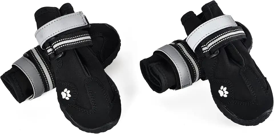 Amazon Basics Waterproof Anti-Slip Reflective Dog Boots, Size 3 - 2.0" x 2.5"