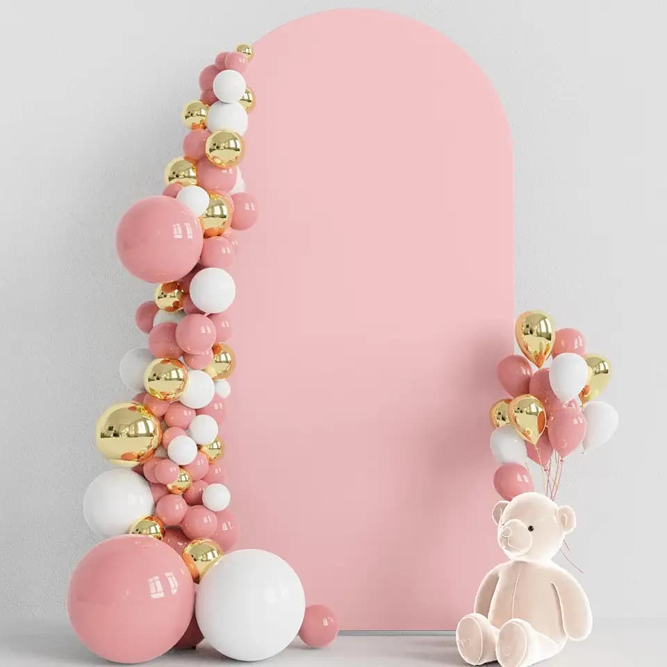 Wokceer 6.6FT Arch Backdrop Cover Blush Pink Arch Covers Stretchy Backdrop