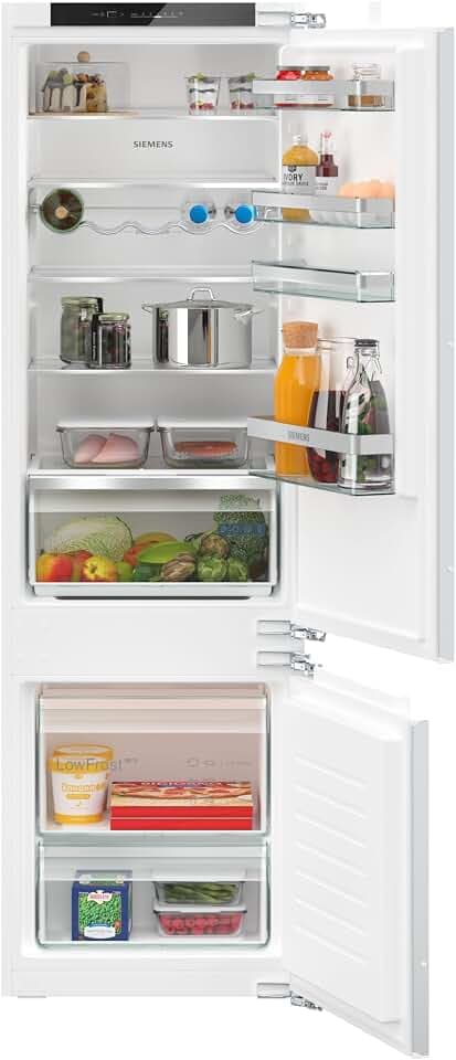 Siemens KI87VVFE1 iQ300 Einbau Kühl-Gefrier-Kombination/E / 216 kWh/Jahr / 200 l/hyperFresh Frischesystem/lowFrost/LED-Innenbeleuchtung/bigBox/Flachscharnier
