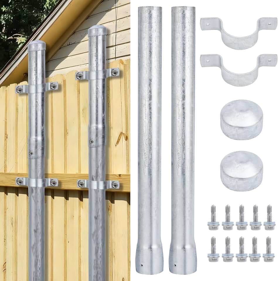 24 in Added Height Post Extenders for 2-3/8 in OD Metal Posts, 2-Pack