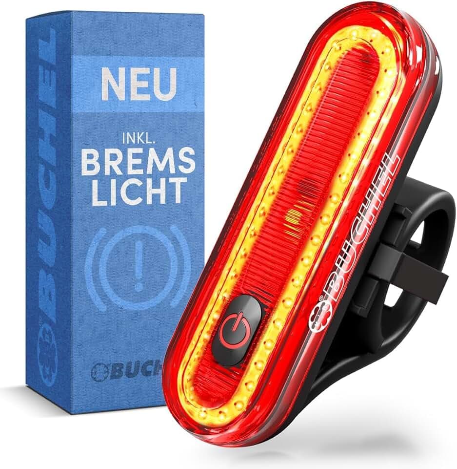 Büchel Fahrrad Rücklicht LED I Aufladbar I StVZO zugelassen I Rücklicht Fahrrad, Rücklicht Ebike, Fahrradlicht hinten, Fahrrad rücklicht led